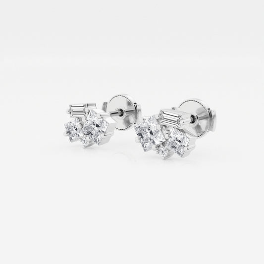 1 ctw Mosaic Framed Abstract Earrings    Platinum, DE, VS1