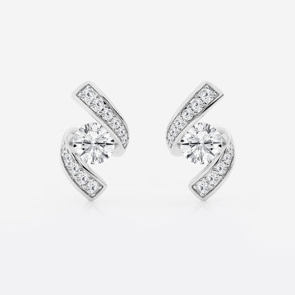 1 1/4 ctw Curve Wave Earrings    Platinum, DE, VS1