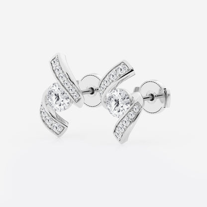 1 1/4 ctw Curve Wave Earrings    Platinum, DE, VS1