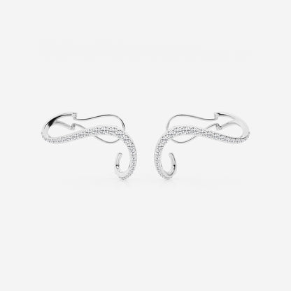 1 2/5 ctw Curve Flow Wraparound Earrings    14K White Gold, DE, VS1