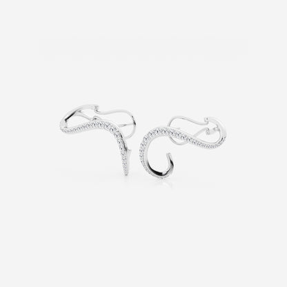 1 2/5 ctw Curve Flow Wraparound Earrings    14K White Gold, DE, VS1