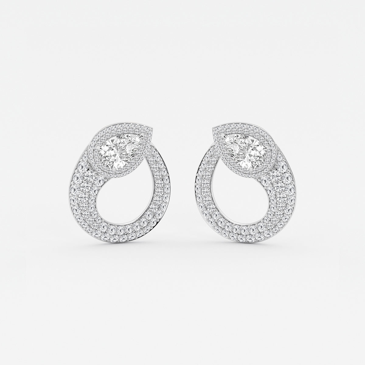 4 ctw Pear Lab Grown Diamond Earrings    Platinum, DE, VS1| IGI Certified
