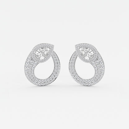 4 ctw Pear Lab Grown Diamond Earrings    Platinum, DE, VS1| IGI Certified