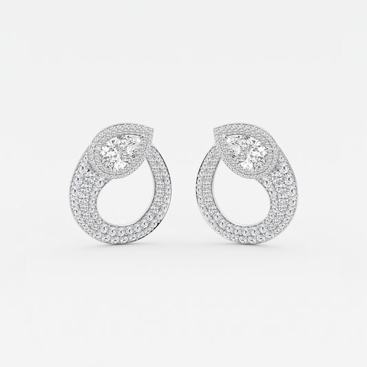 4 ctw Pear Lab Grown Diamond Earrings    Platinum, DE, VS1| IGI Certified