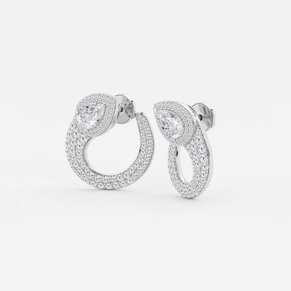 4 ctw Pear Lab Grown Diamond Earrings    Platinum, DE, VS1| IGI Certified