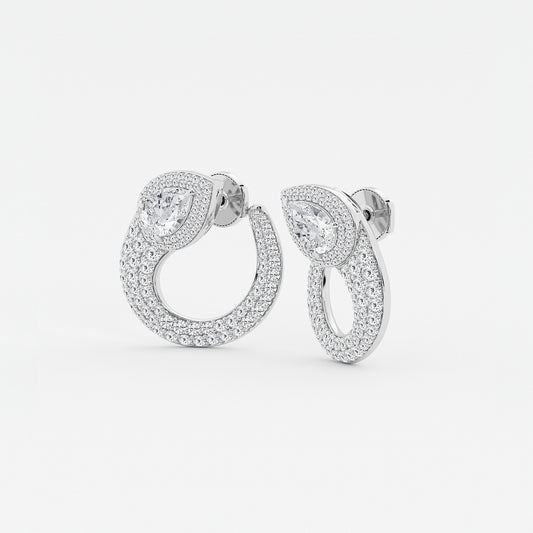 4 ctw Pear Lab Grown Diamond Earrings    Platinum, DE, VS1| IGI Certified