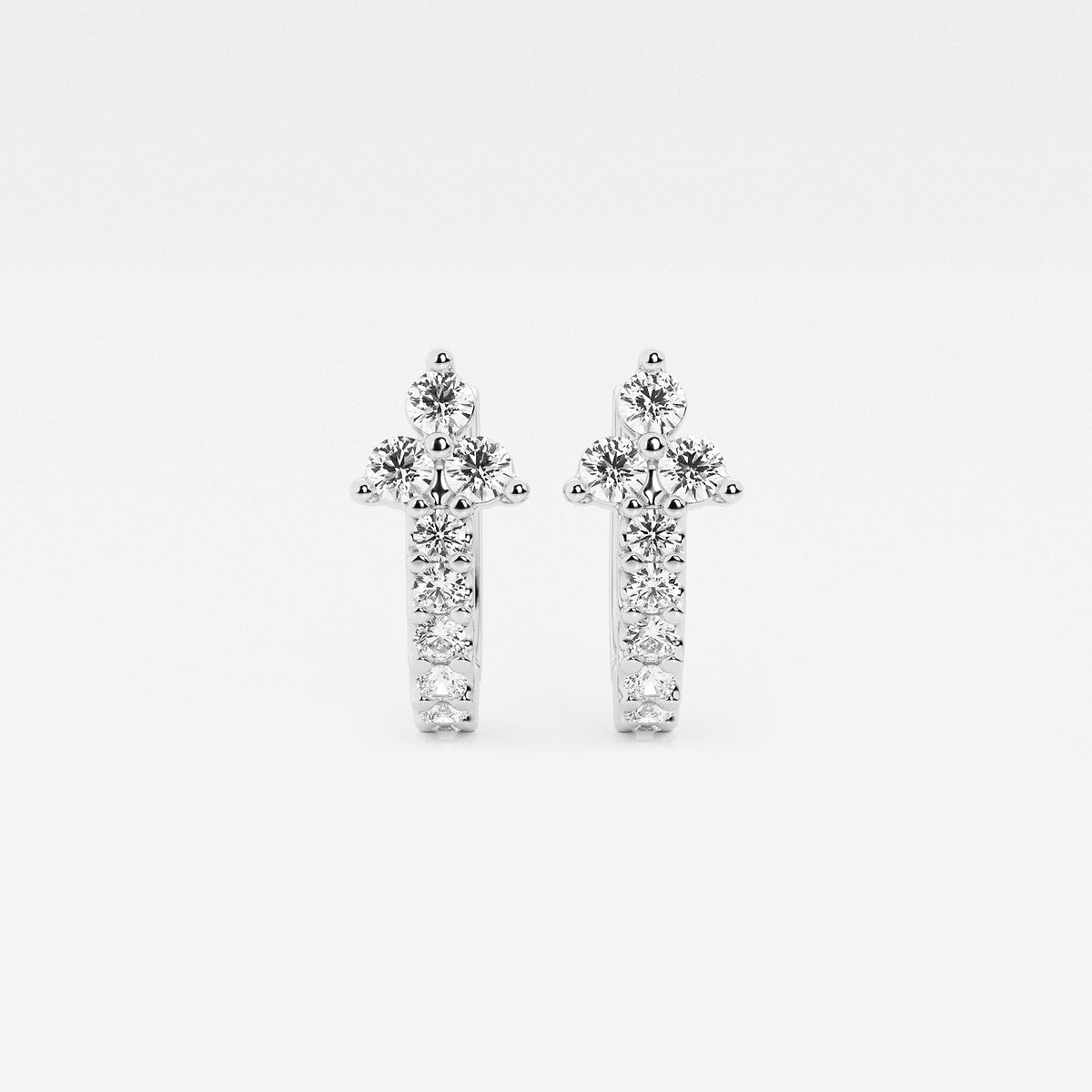 näas Romancing 1/2 ctw Round Lab Grown Diamond Huggie Hoop Earrings    Platinum, DE, VS1