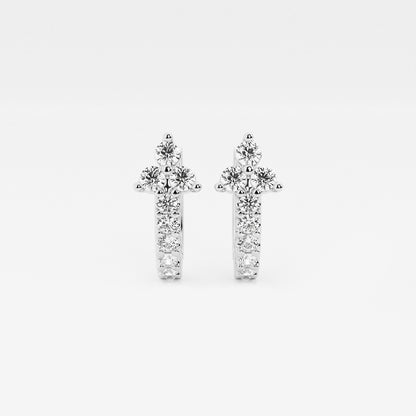 näas Romancing 1/2 ctw Round Lab Grown Diamond Huggie Hoop Earrings    Platinum, DE, VS1