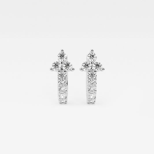 näas Romancing 1/2 ctw Round Lab Grown Diamond Huggie Hoop Earrings    Platinum, DE, VS1