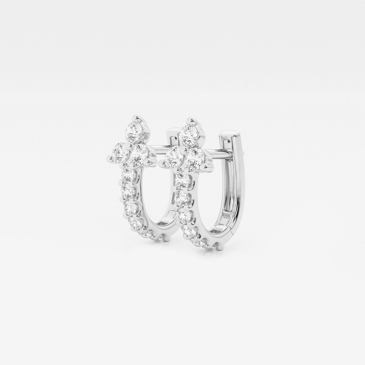 näas Romancing 1/2 ctw Round Lab Grown Diamond Huggie Hoop Earrings    Platinum, DE, VS1