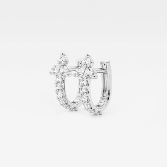 näas Romancing 1/2 ctw Round Lab Grown Diamond Huggie Hoop Earrings    Platinum, DE, VS1