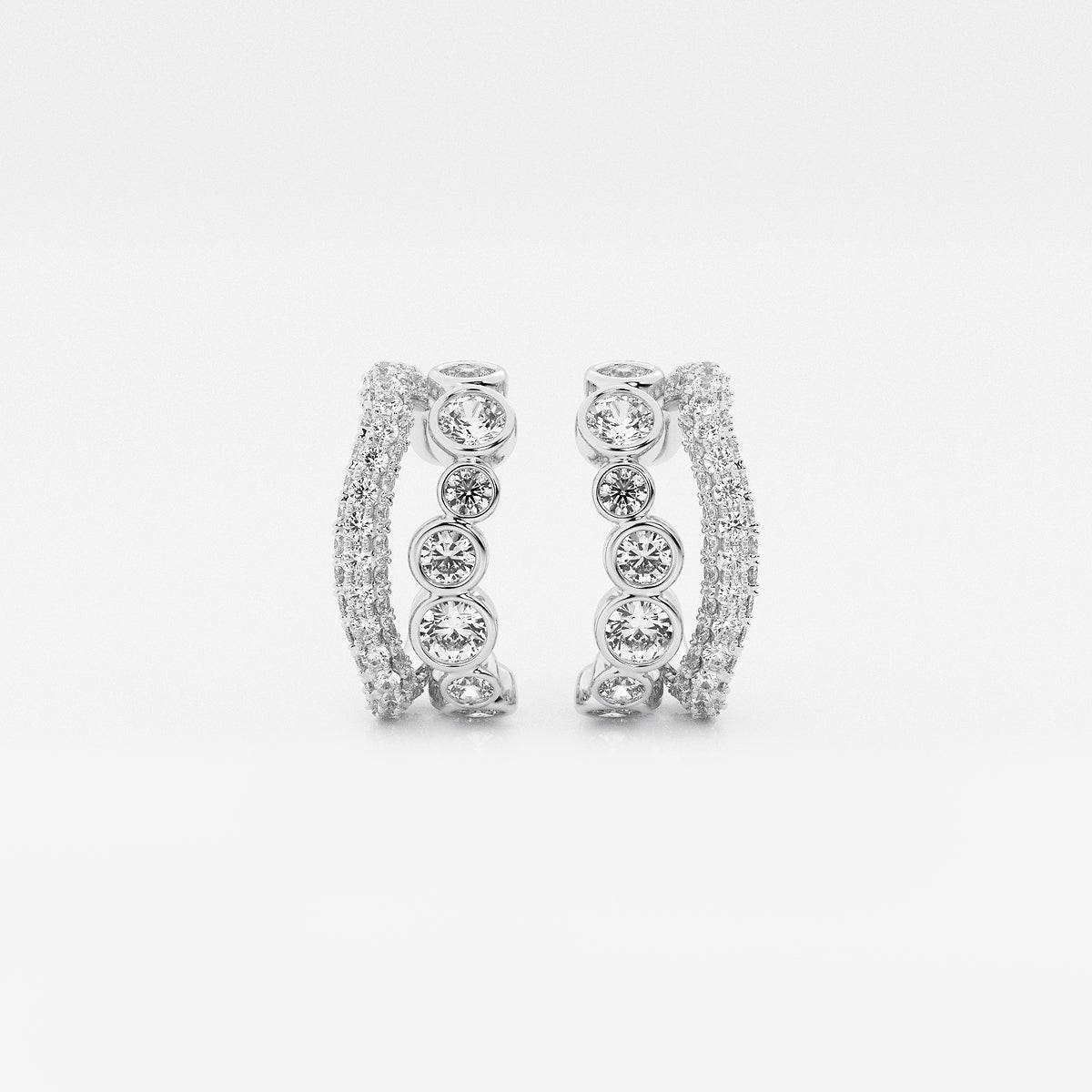 näas Bombë 1 1/4 ctw Round Lab Grown Diamond Cuff Earrings    Platinum, DE, VS1