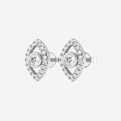 1/2 ctw Round Lab Grown Diamond Evil Eye Earrings    Platinum, DE, VS1