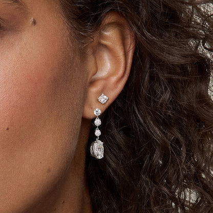 5 ctw Oval Lab Grown Diamond Drop Earrings    Platinum, E, VS1