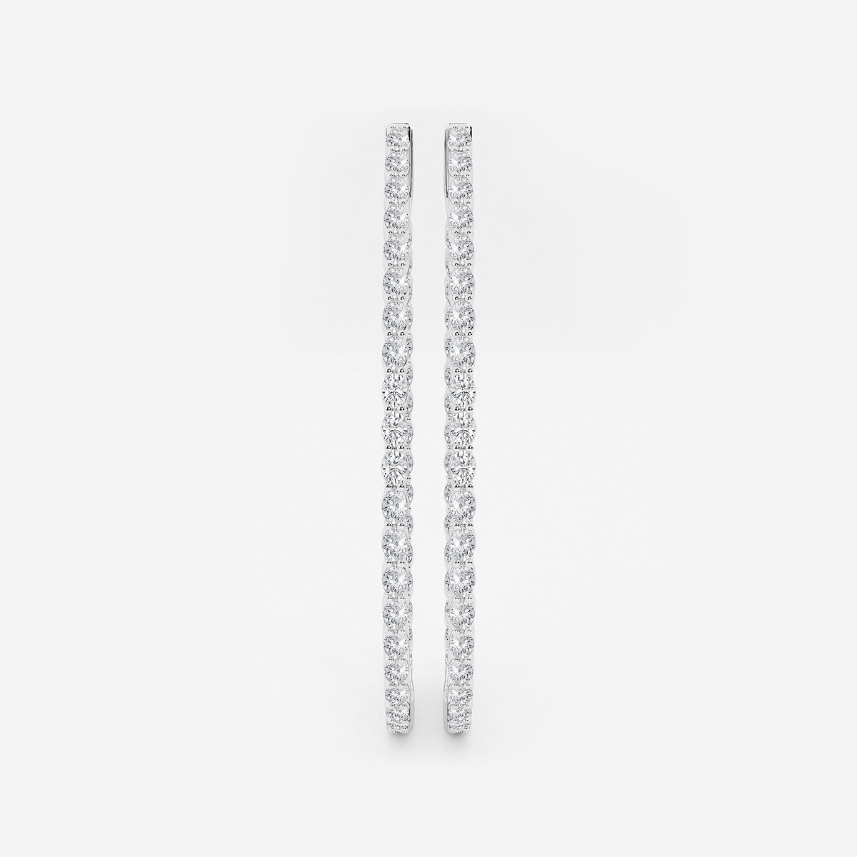 5 ctw Oval Lab Grown Diamond Inside Out Hoop Earrings    Platinum, DE, VS1