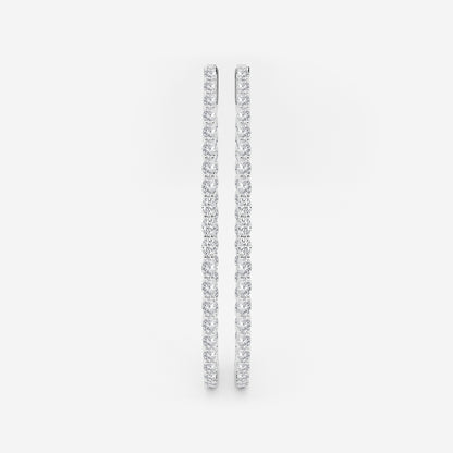 5 ctw Oval Lab Grown Diamond Inside Out Hoop Earrings    Platinum, DE, VS1