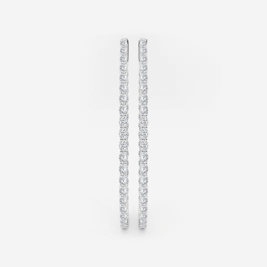 5 ctw Oval Lab Grown Diamond Inside Out Hoop Earrings    Platinum, DE, VS1