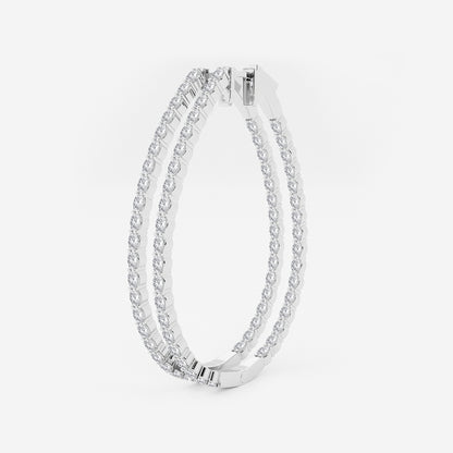 5 ctw Oval Lab Grown Diamond Inside Out Hoop Earrings    Platinum, DE, VS1
