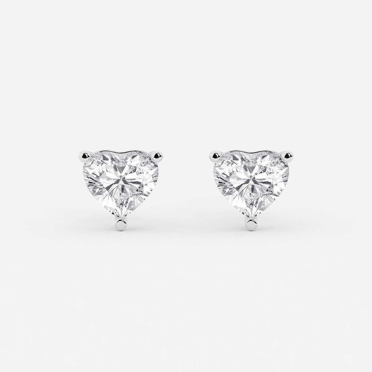 3 ctw Heart Lab Grown Diamond Stud Earrings    14K White Gold, E, VS1| IGI Certified