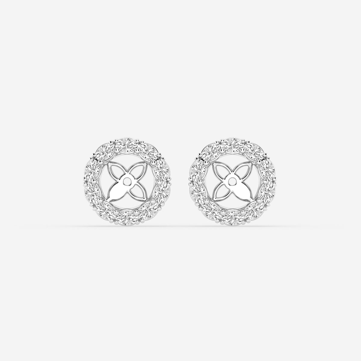 7/8 ctw Oval Lab Grown Diamond Halo Earring Jackets    Platinum, DE, VS1