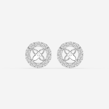 7/8 ctw Oval Lab Grown Diamond Halo Earring Jackets    Platinum, DE, VS1