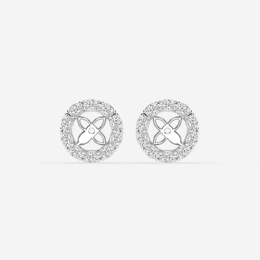 7/8 ctw Oval Lab Grown Diamond Halo Earring Jackets    Platinum, DE, VS1