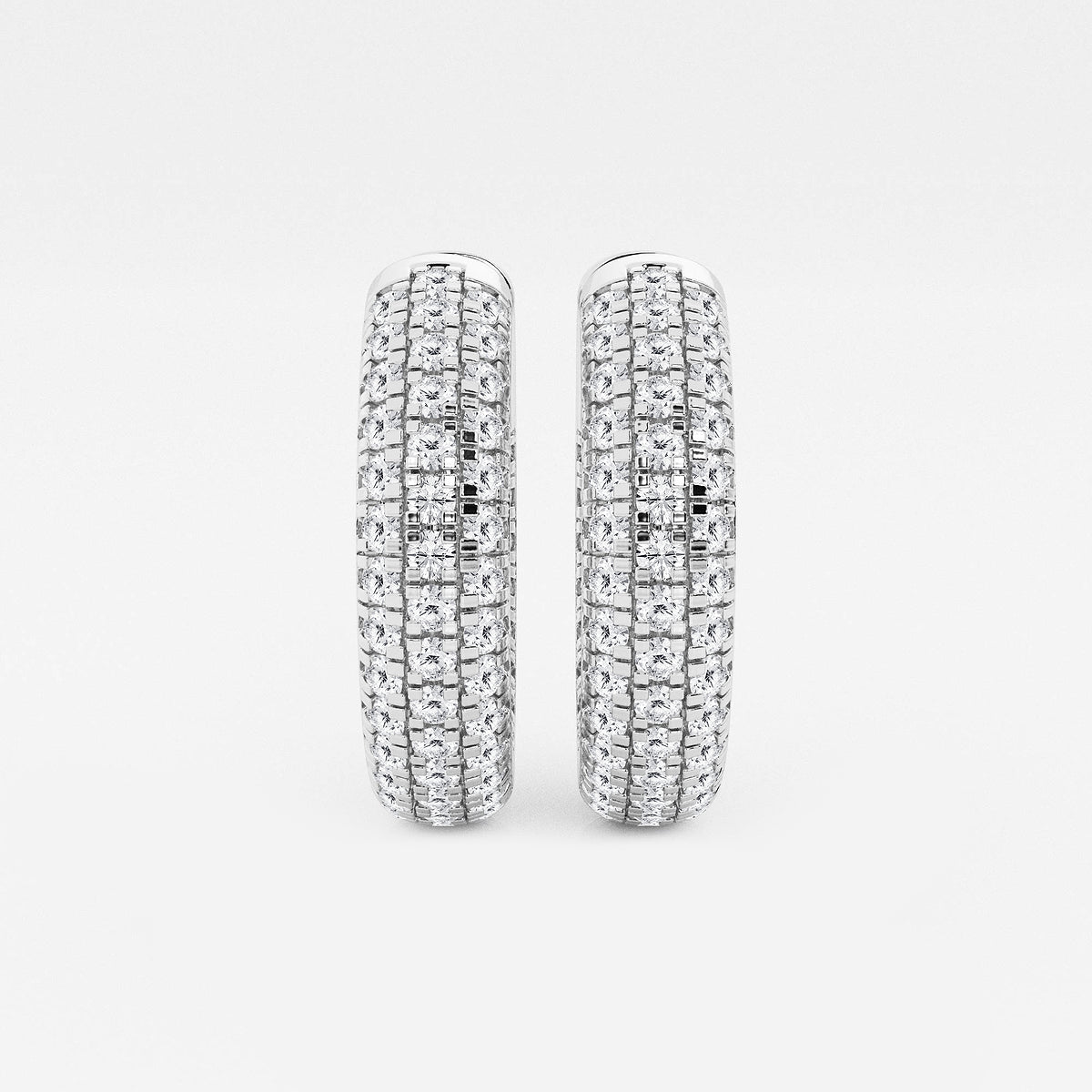 1 1/2 ctw Round Lab Grown Diamond Pave Hoop Earrings    Platinum, DE, VS1