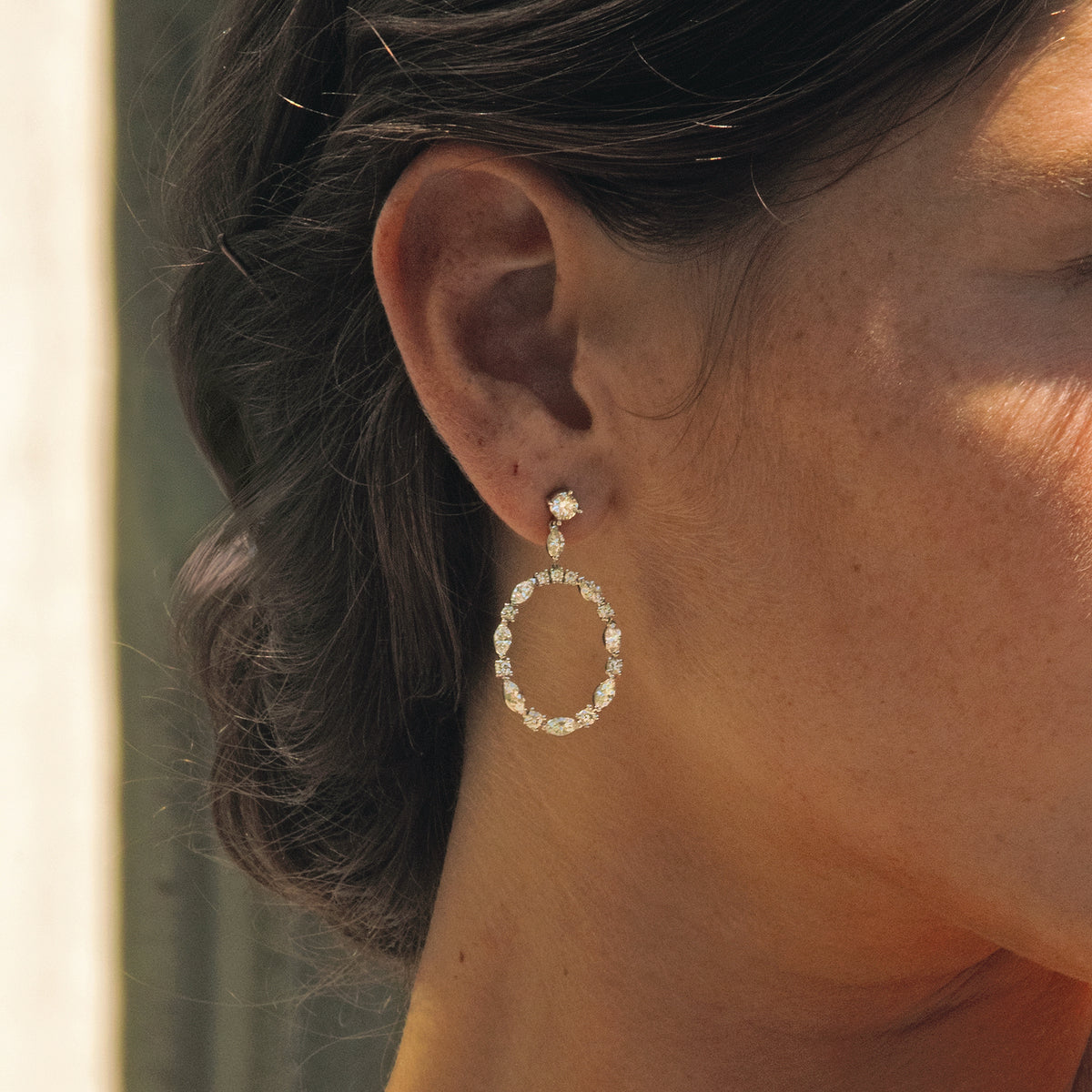 3 ctw Marquise Lab Grown Diamond Drop Earrings    Platinum, DE, VS1