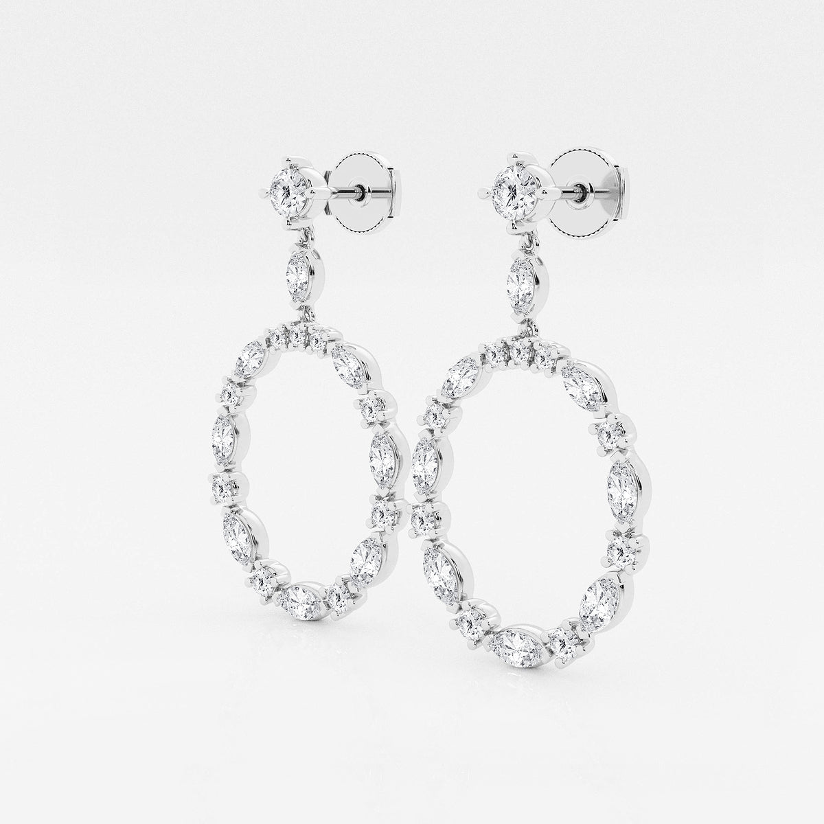 3 ctw Marquise Lab Grown Diamond Drop Earrings    Platinum, DE, VS1