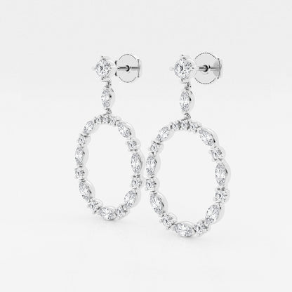 3 ctw Marquise Lab Grown Diamond Drop Earrings    Platinum, DE, VS1