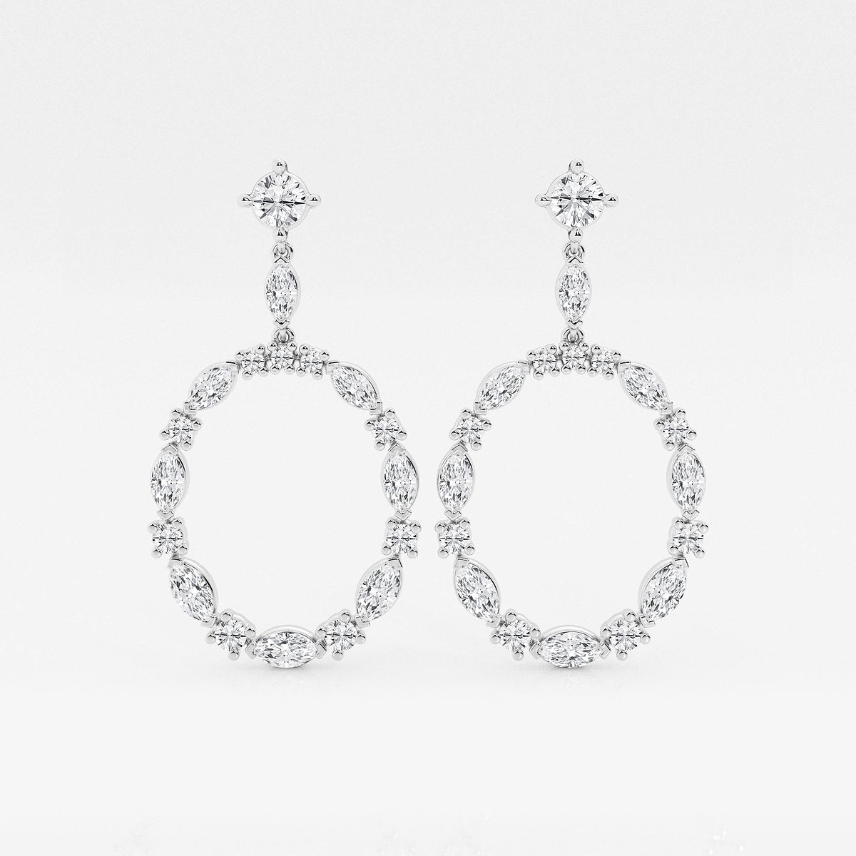 3 ctw Marquise Lab Grown Diamond Drop Earrings    Platinum, DE, VS1