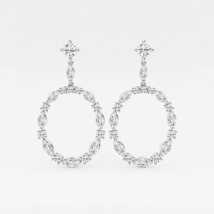 3 ctw Marquise Lab Grown Diamond Drop Earrings    Platinum, DE, VS1
