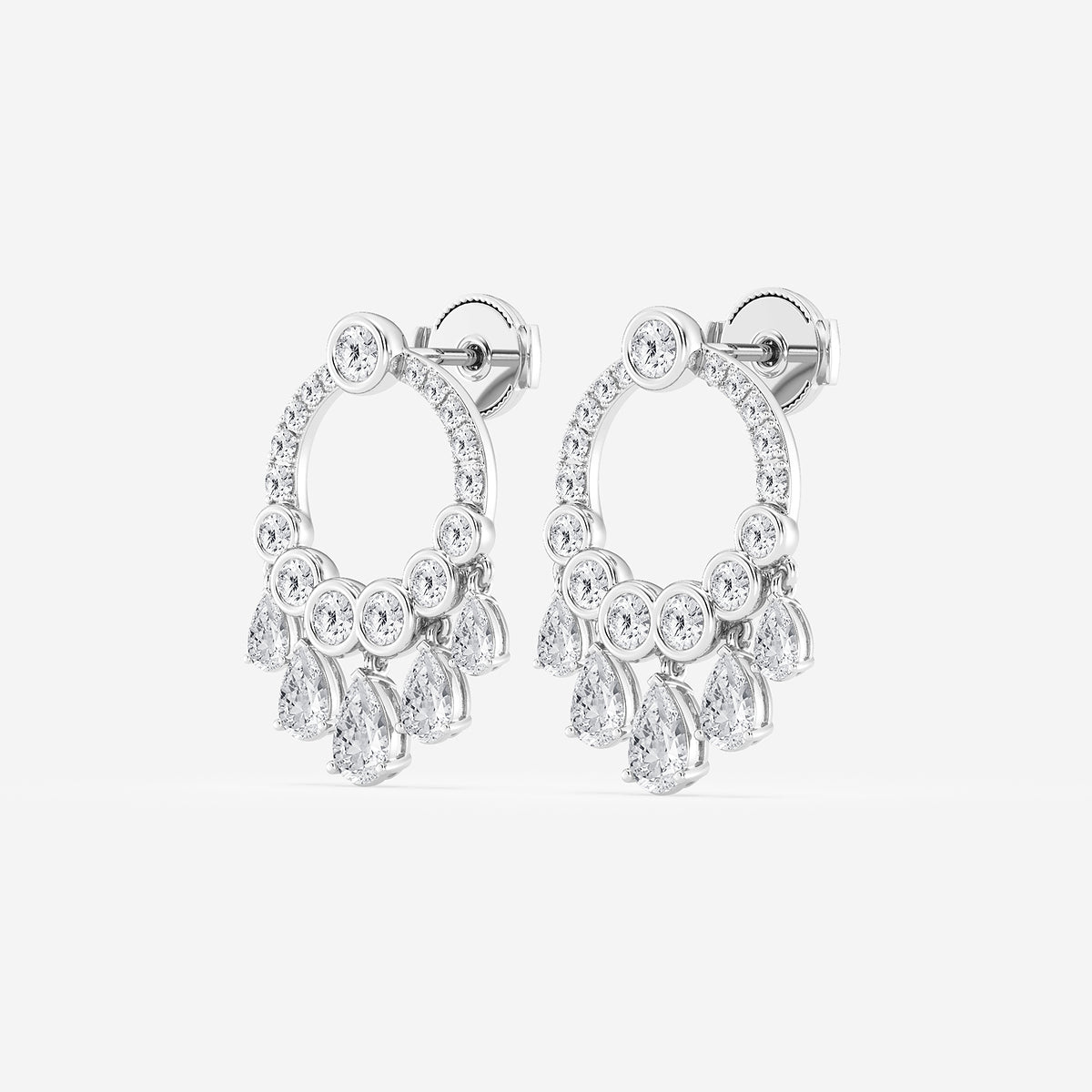 2 1/2 ctw Pear Lab Grown Diamond Dangle Earrings    Platinum, DE, VS1