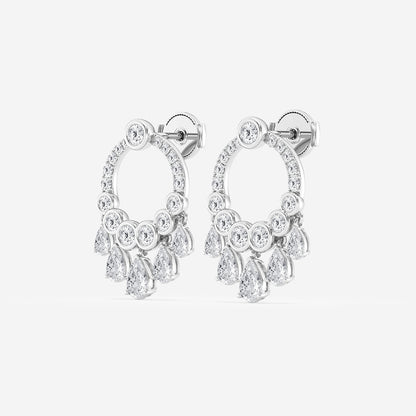 2 1/2 ctw Pear Lab Grown Diamond Dangle Earrings    Platinum, DE, VS1