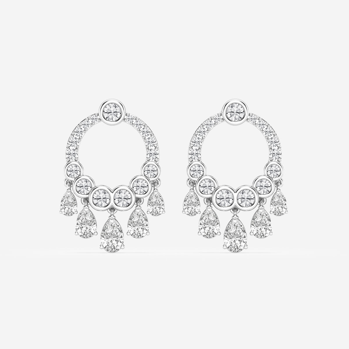 2 1/2 ctw Pear Lab Grown Diamond Dangle Earrings    Platinum, DE, VS1