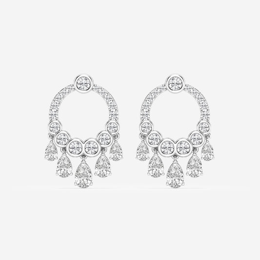 2 1/2 ctw Pear Lab Grown Diamond Dangle Earrings    Platinum, DE, VS1