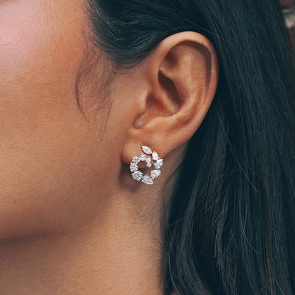 2 2/5 ctw Marquise and Pear Lab Grown Diamond Graduated Earrings    Platinum, DE, VS1