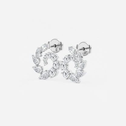 2 2/5 ctw Marquise and Pear Lab Grown Diamond Graduated Earrings    Platinum, DE, VS1