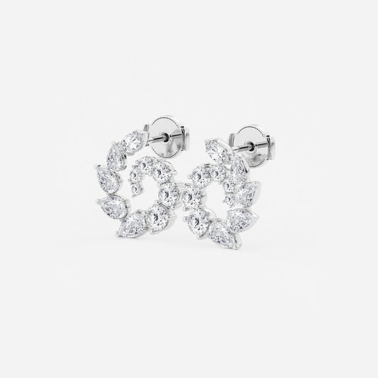 2 2/5 ctw Marquise and Pear Lab Grown Diamond Graduated Earrings    Platinum, DE, VS1