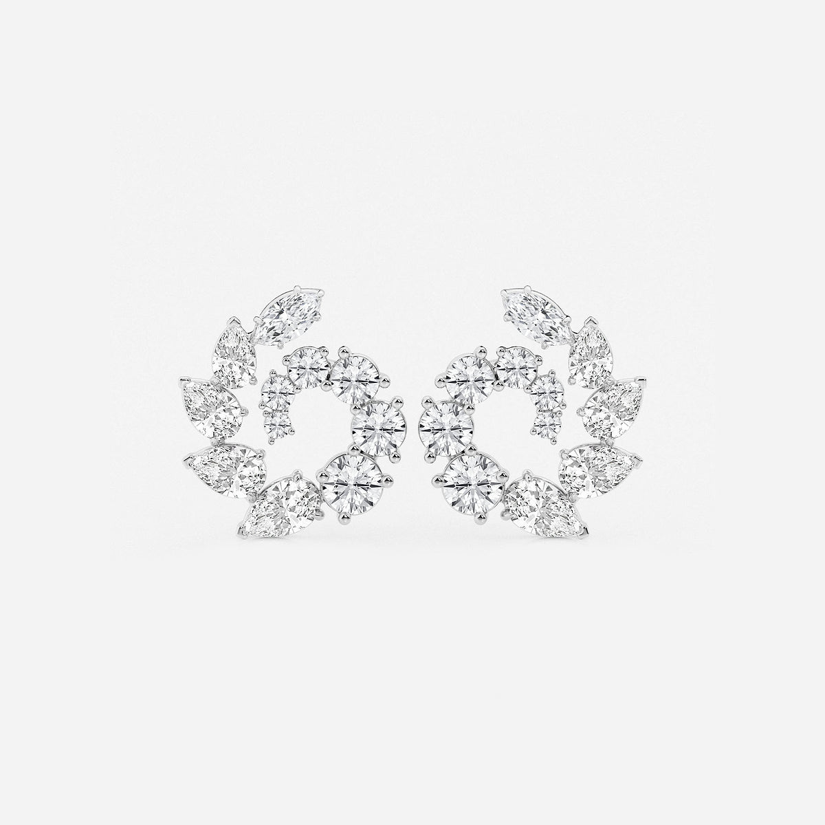 2 2/5 ctw Marquise and Pear Lab Grown Diamond Graduated Earrings    Platinum, DE, VS1