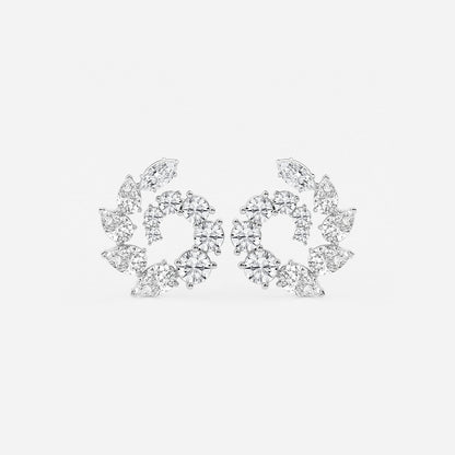 2 2/5 ctw Marquise and Pear Lab Grown Diamond Graduated Earrings    Platinum, DE, VS1