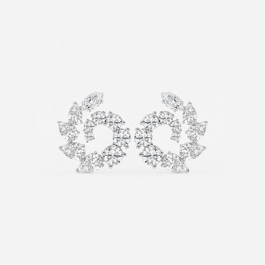 2 2/5 ctw Marquise and Pear Lab Grown Diamond Graduated Earrings    Platinum, DE, VS1