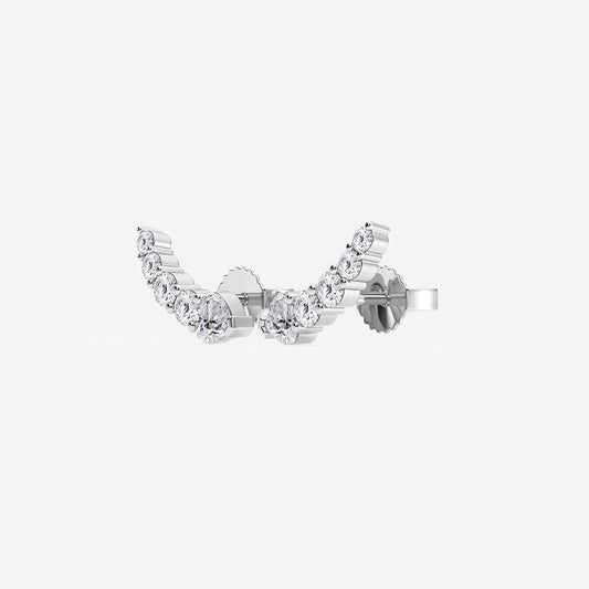 5/8 ctw Heart Lab Grown Diamond Petite Ear Climber Earrings    Platinum, DE, VS1