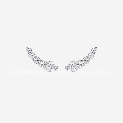 5/8 ctw Heart Lab Grown Diamond Petite Ear Climber Earrings    Platinum, DE, VS1