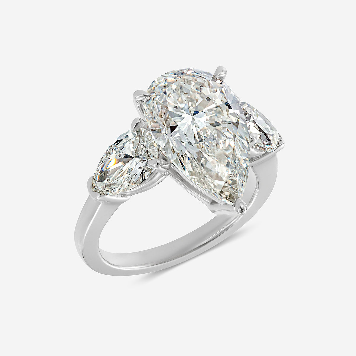 Milan Pear Three Stone Engagement Ring