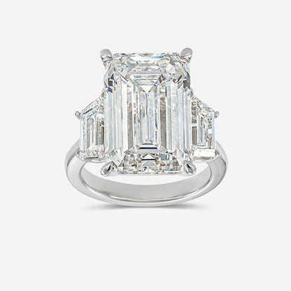 Bellagio Emerald Diamond Solitaire Engagement Ring
