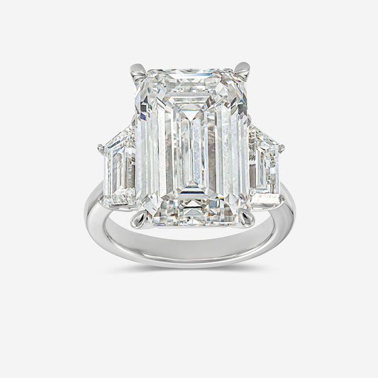 Bellagio Emerald Diamond Solitaire Engagement Ring