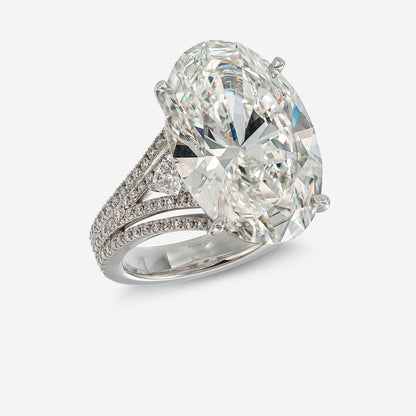 Tromso Oval Solitaire Engagement Ring with Interweaving Setting