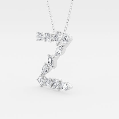 Mosaic Multi-Shape Diamond Initial Z Pendant