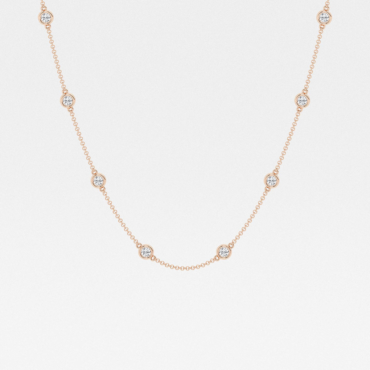 Round Diamond Station Necklace